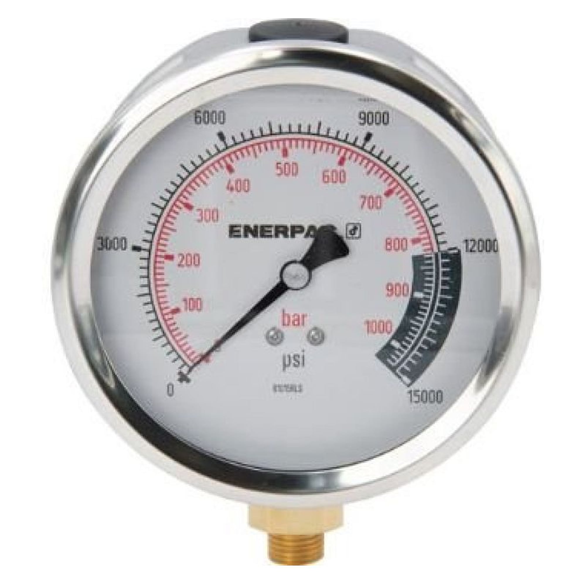 Hydraulic Pressure Gauge, 100 mm, Lower Mount, 1000 bar - Enerpac G4089L
