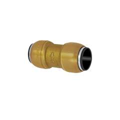 Riegler 117039.Straight connector, Brass, »sharkbite«, for pipe exterior ø 15 mm