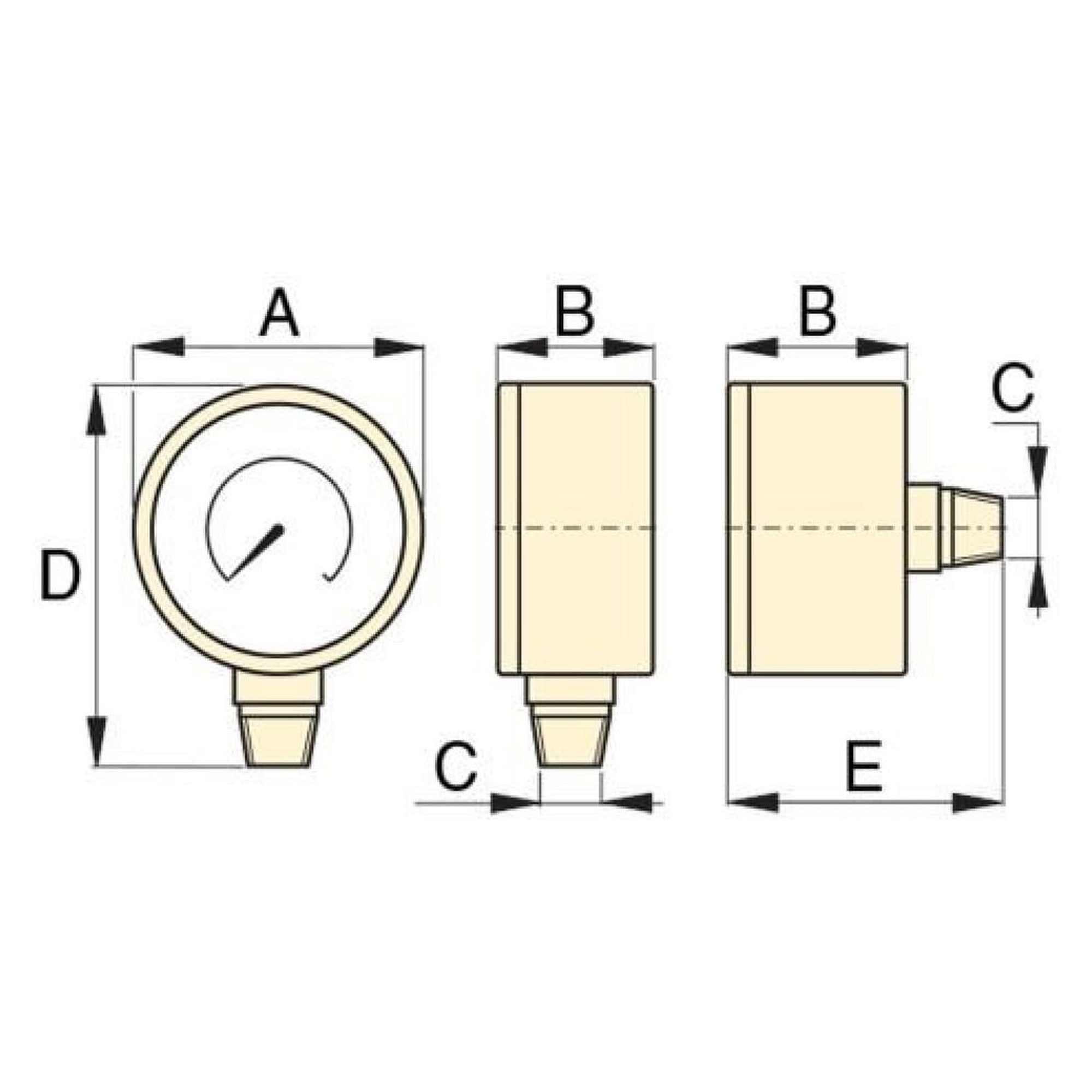Druckmanometer, 100 mm, Unterseite, 700 bar - Enerpac G4088L