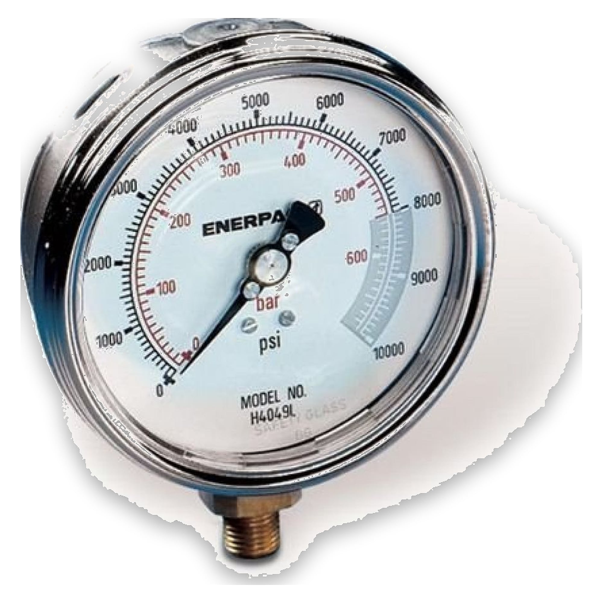 Hydraulic Pressure Gauge, 100 mm, Lower Mount, 700 bar - Enerpac H4049L