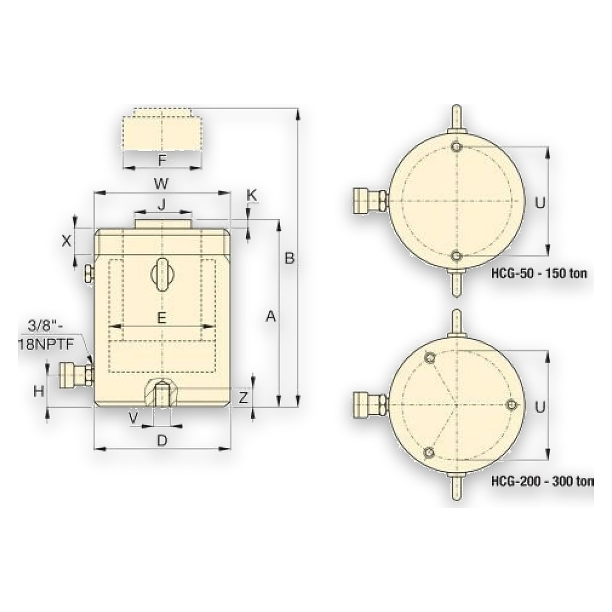 Schwerlastzylinder, 1497 kN, 200 mm Hub - Enerpac HCG1508
