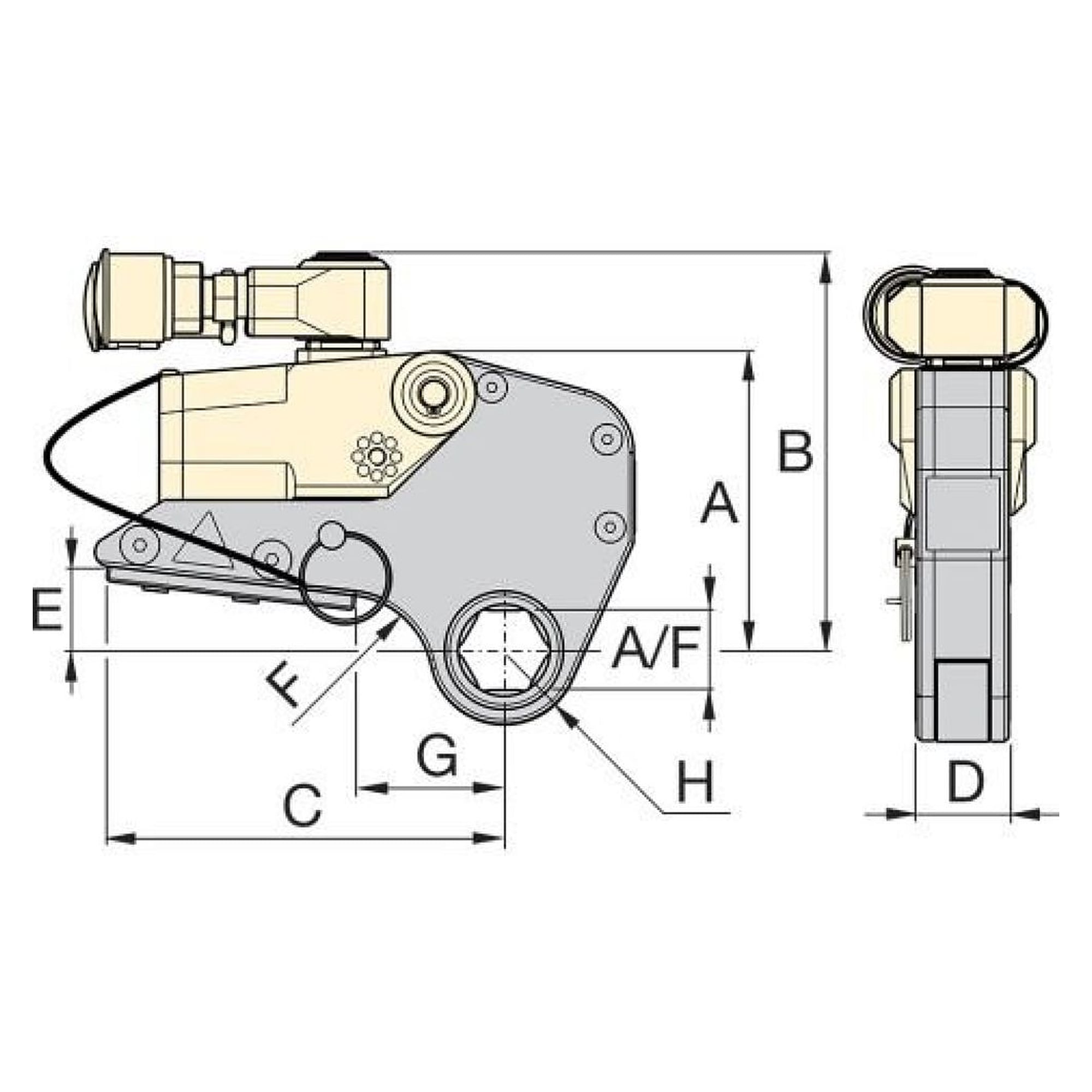Sechskant-Kassette, SW 4 1/8 Zoll / 105 mm, für HMT13000 - Enerpac HLP13402