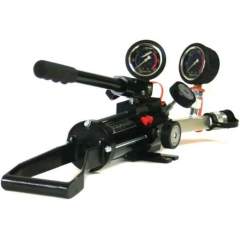 Enerpac HP1000DMIN, Two Speed, Twin Port, Hydraulic Sealed Hand Pump with Gauge and Adaptor, 1110 cm3 Usable Oil