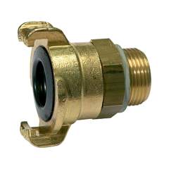 Riegler 107789.GEKA threaded piece, 360° rotating, bright brass, G 1 exterior