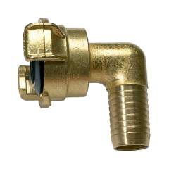 Riegler 107780.GEKA angled hose piece, 360° rotating, bright brass, I.D. 13