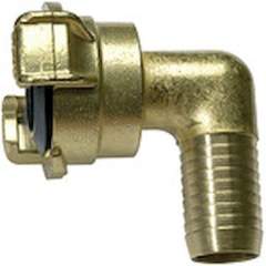 Riegler 107783.GEKA angled hose piece, 360° rotating, bright brass, I.D. 32