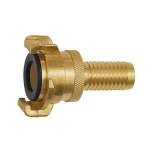 Riegler 107790.GEKA hose piece, rigid, Safety design, bright brass, I.D. 13