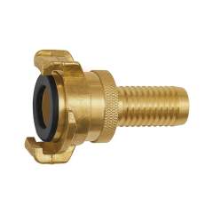 Riegler 107790.GEKA hose piece, rigid, Safety design, bright brass, I.D. 13