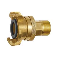 Riegler 107794.GEKA threaded piece, rigid, Safety design, bright brass, G 3/4 o.