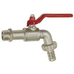 Riegler 103417.Ball drain valve, nickel-plated brass, G 1/2 ET, DN 15