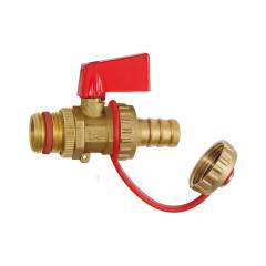 Riegler 103414.KFE ball valve, bright brass, G 1/2, Sleeve I.D. 13
