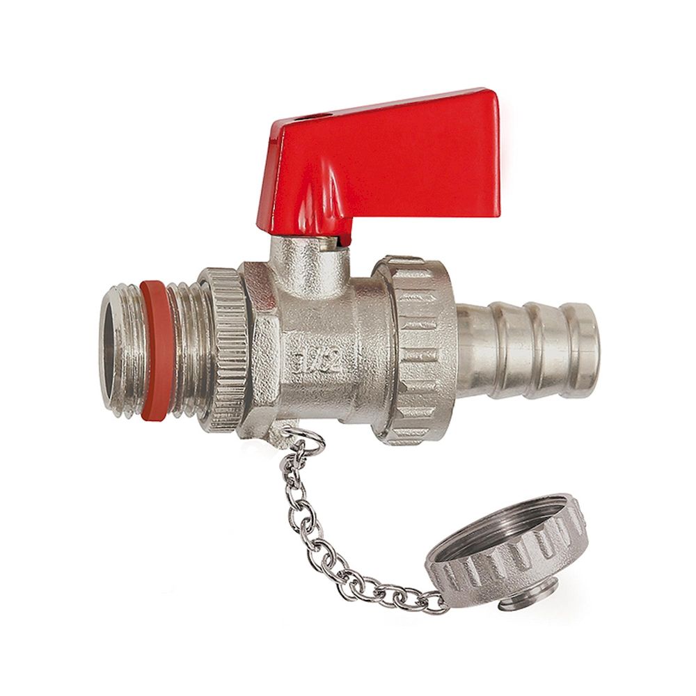 Riegler 103415.KFE ball valve, nickel-plated brass, G 1/2, Sleeve I.D. 13