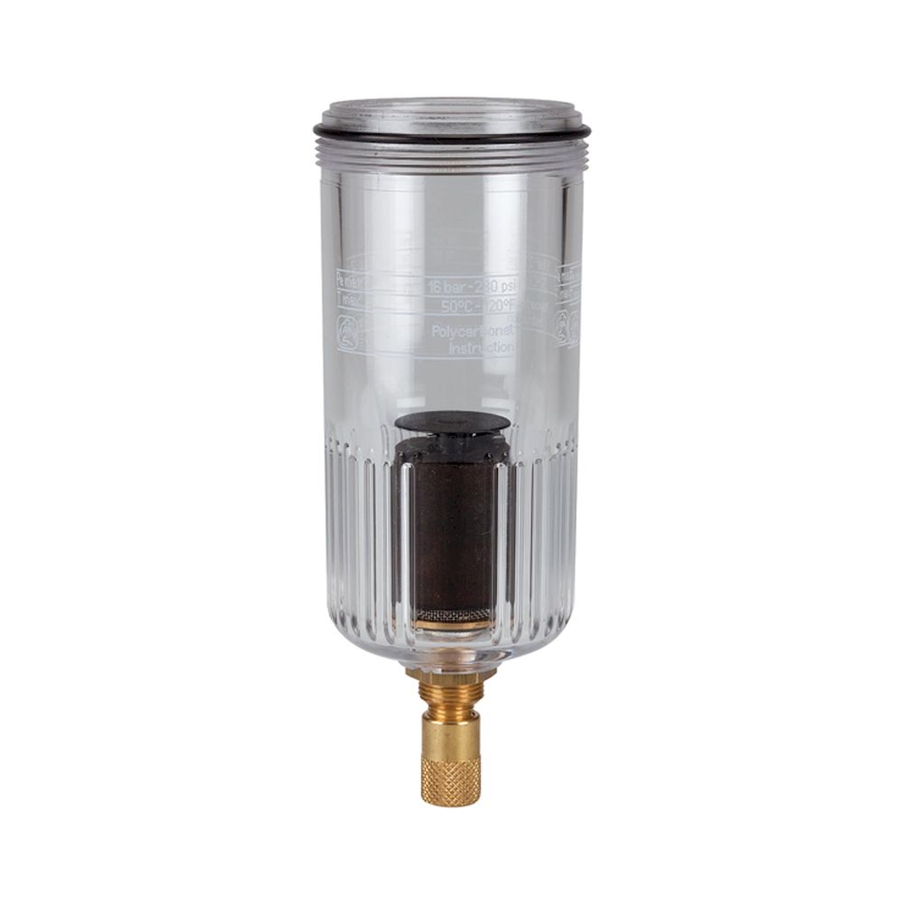 Riegler 100505. Polycarbonatbehälter, inkl. O-Ring, vollautom. Ablassventil, BG 3