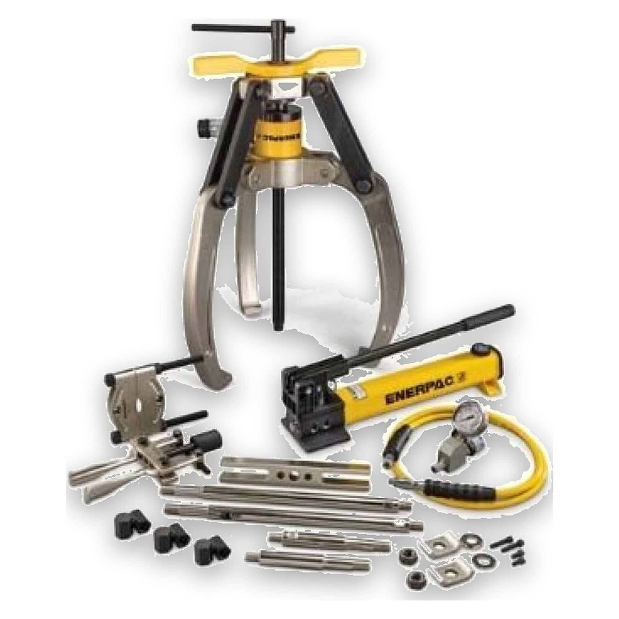 Lock-Grip Master Puller Set, 24 t, 3 Jaw, Hand Pump - Enerpac LGHMS324H