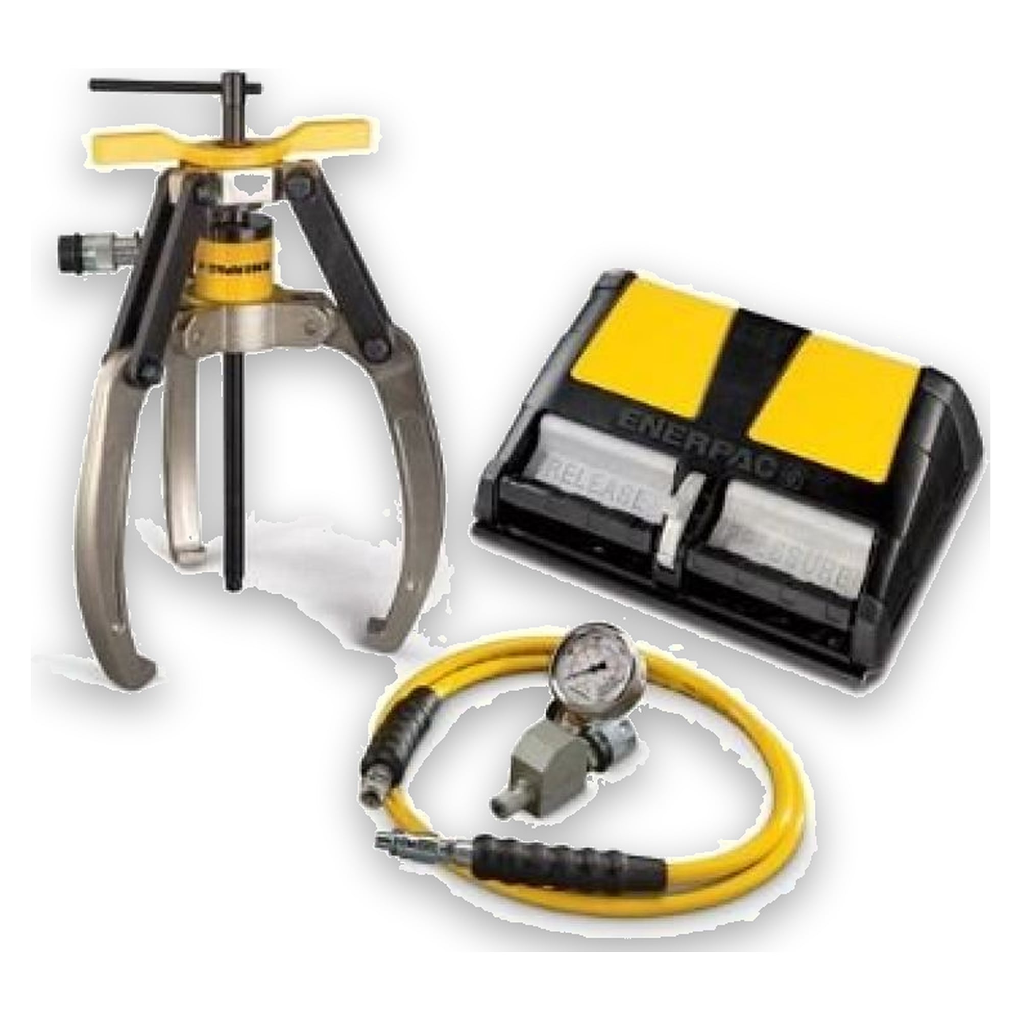 Lock-Grip-Abzieher-Satz, 10 t, 3-armig, Luftpumpe - Enerpac LGHS310A
