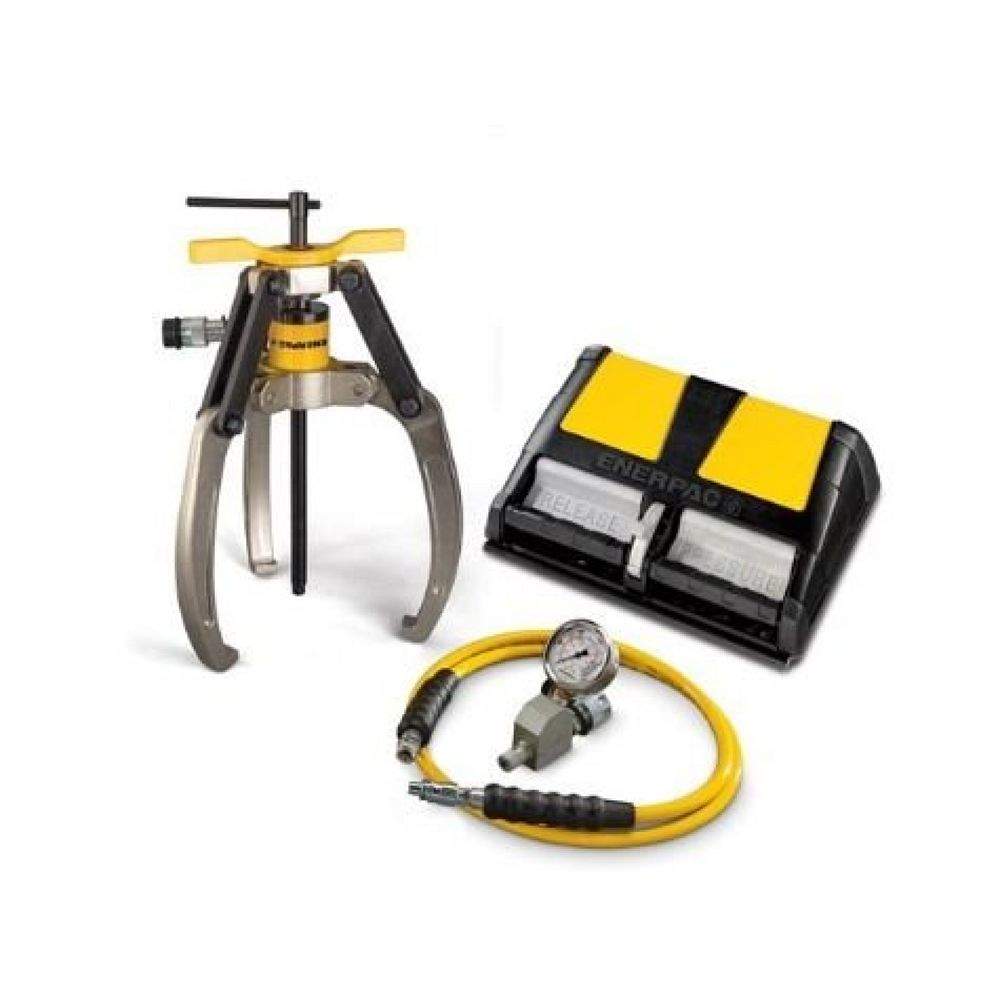 Enerpac LGHS310A, 10 Ton, 3 Mordazas, Conjuntos de Extractor Lock-Grip Hidráulico con Bomba neumático
