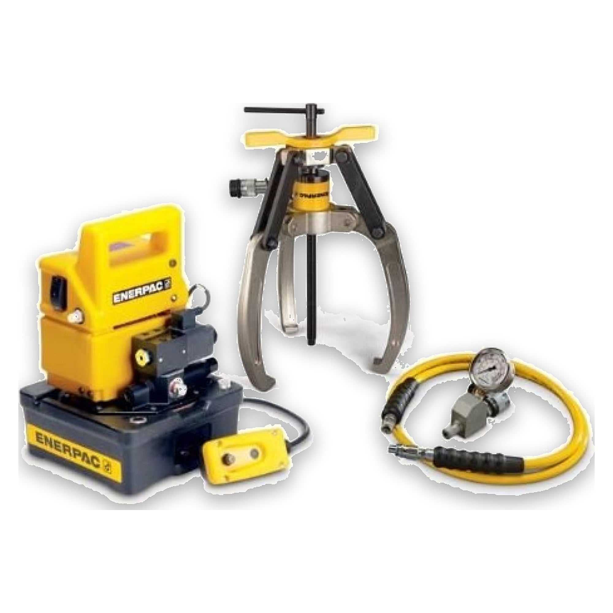 Lock-Grip-Abzieher-Satz, 10 t, 3-armig, Elektropumpe 230 V - Enerpac LGHS310EE