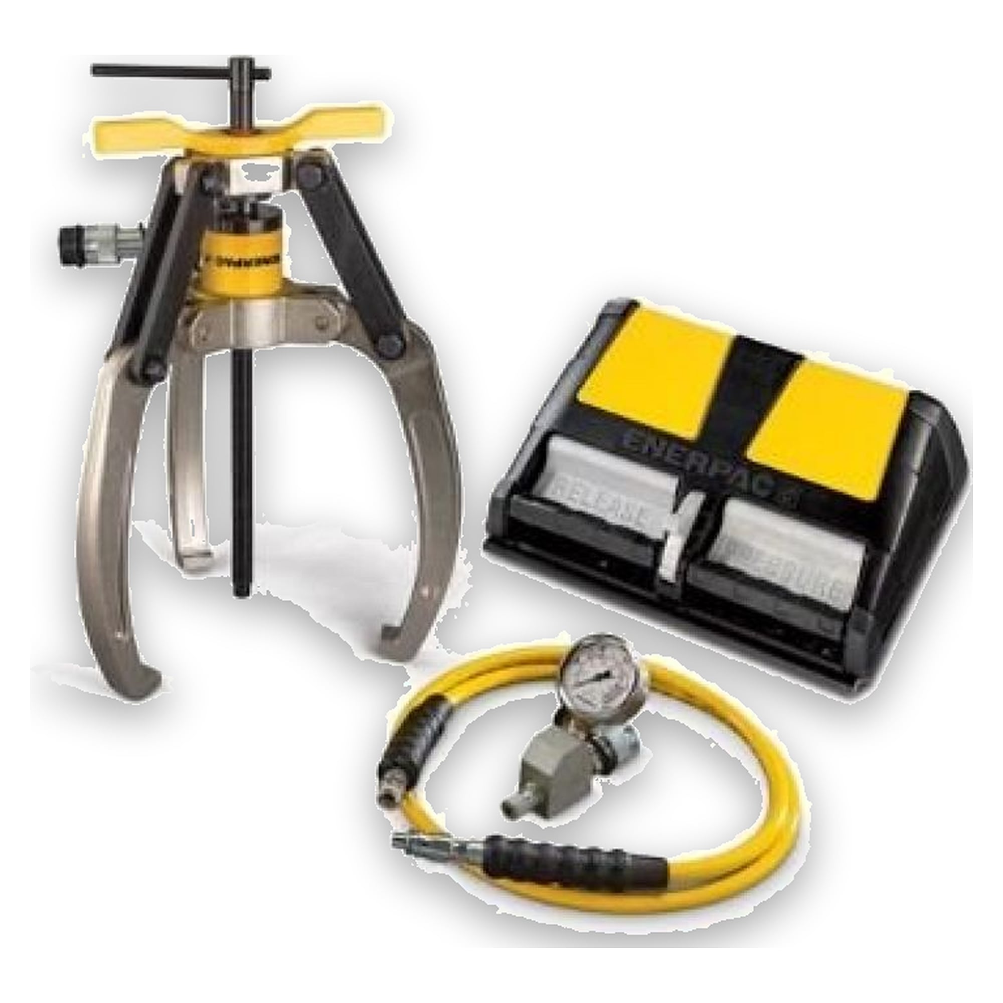 Lock-Grip Puller Set, 14 t, 3 Jaw, Air Pump - Enerpac LGHS314A