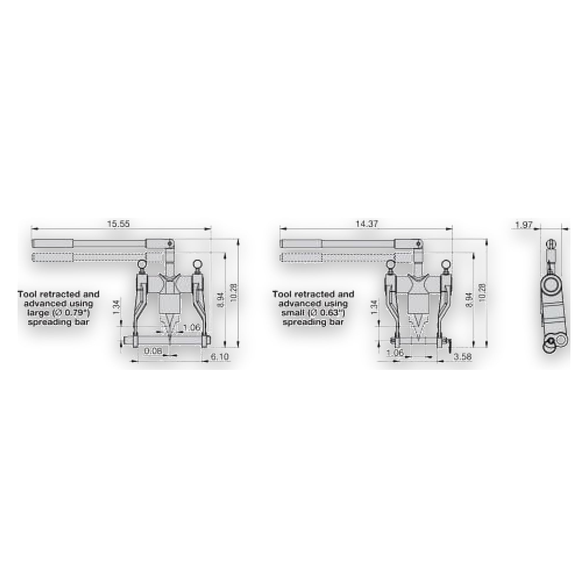 Mini-Gap Flange Spreader Set, 68 kN, 27 mm Max Spread - Enerpac MG7TMSTD
