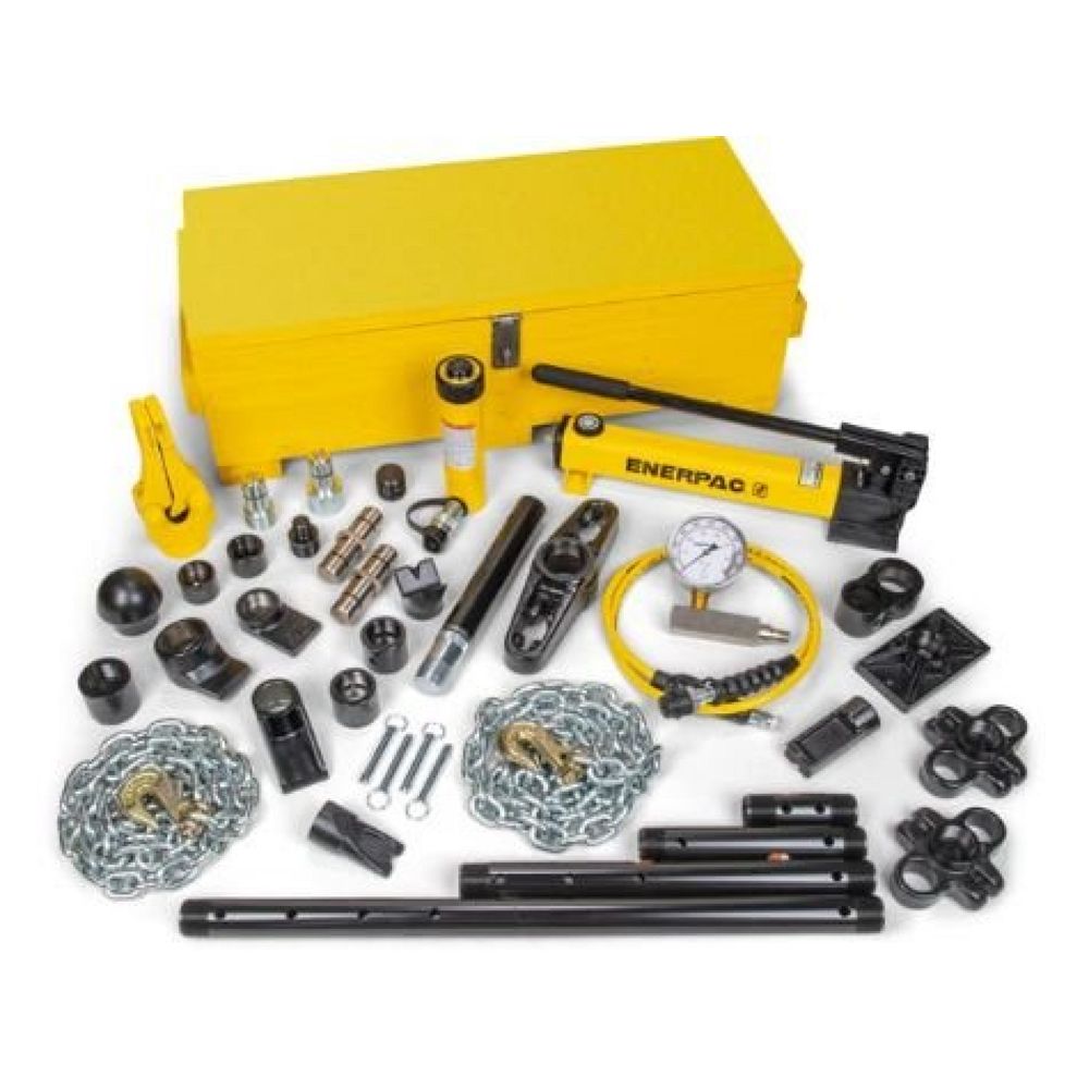 Enerpac MS210, 50 kN, Hydraulikzylinder und Handpumpensatz mit 35 Zylinderaufsätzen