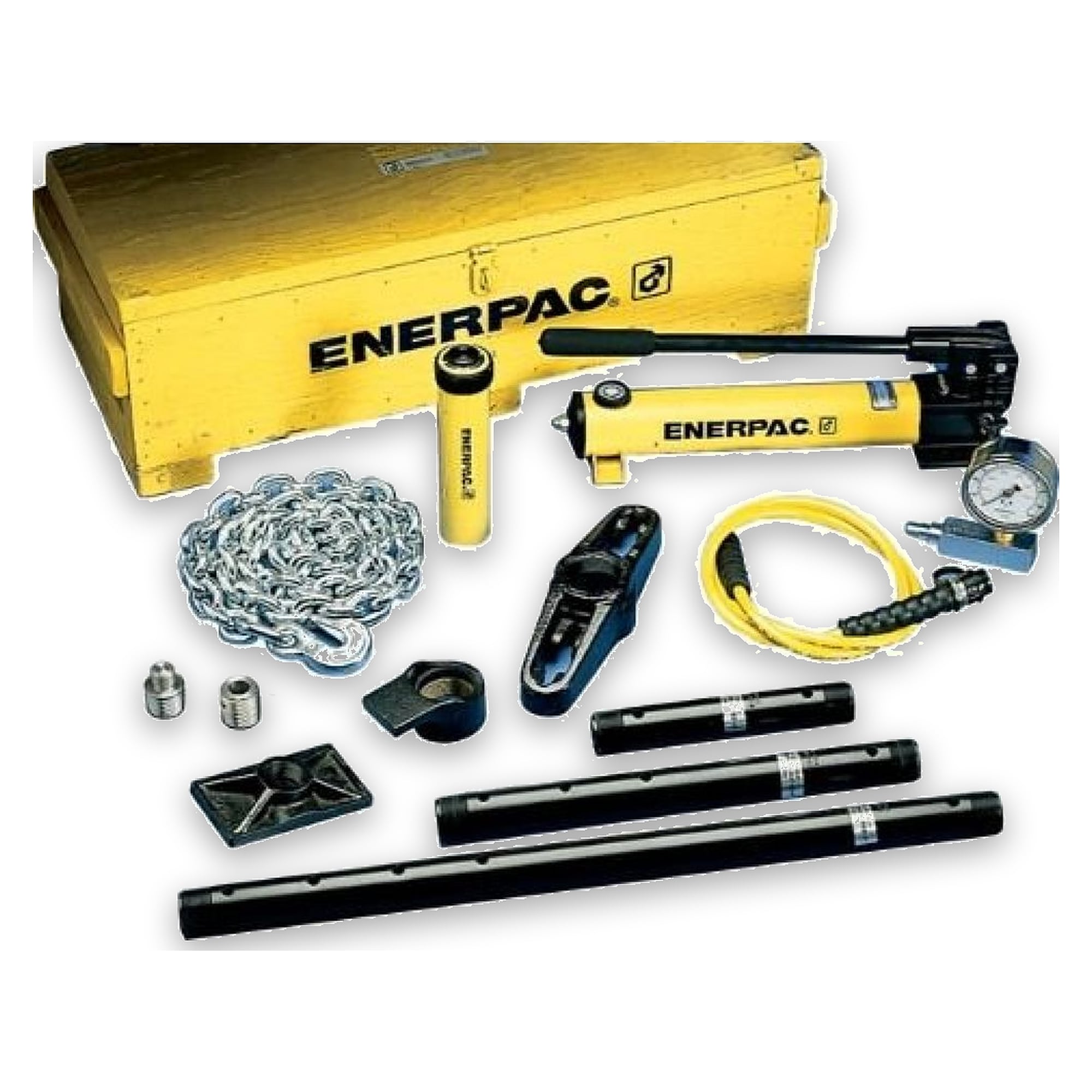 Cylinder and Hand Pump Set, 116 kN, 13 Attachments - Enerpac MS220