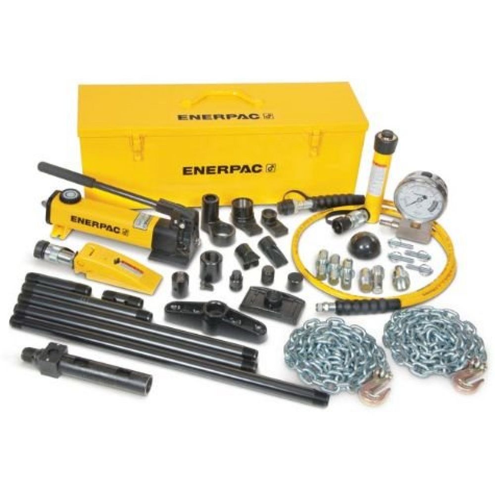 Enerpac MS24, 22 kN, Hydraulikzylinder und Handpumpensatz mit 33 Zylinderaufsätzen