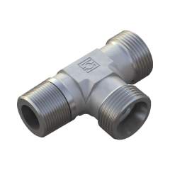 Stauff 6030004237. Male Stud Barrel Tee Size / Type: 06S 1/4 BSP Taper only Fitting Body Steel, Zinc/Nickel-Plated