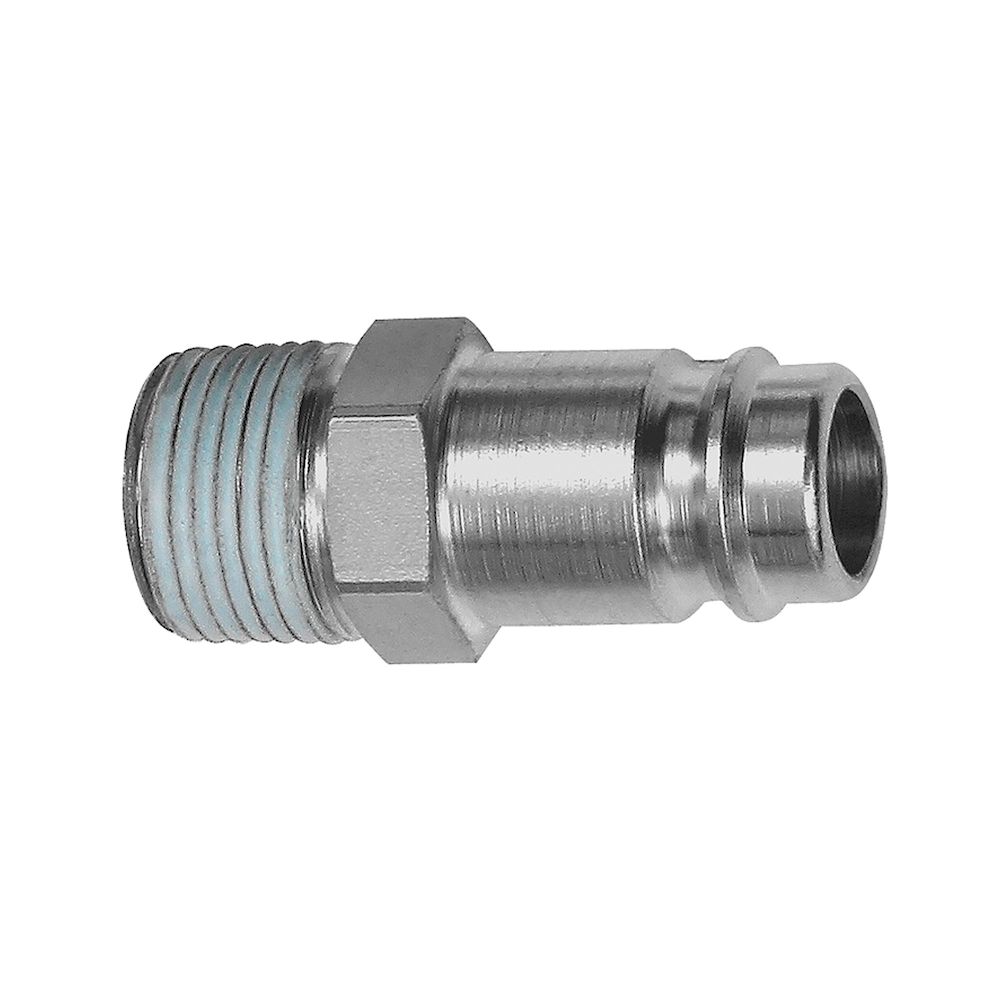 Riegler 107459. Nippel, NW 10, Stahl gehärtet/vern., R 1/2 AG PTFE beschichtet