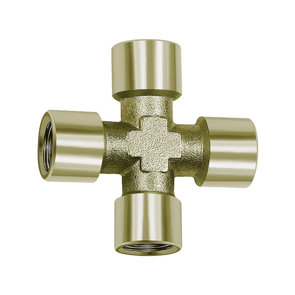 Riegler 112801.Cross-piece, 4 x interior, G 1/2, AF 21, nickel-plated brass