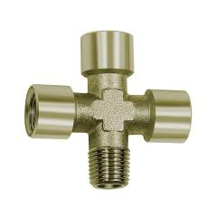 Riegler 112802.Cross-piece, 3 x IT, 1x ET, G/R 1/8, nickel-plated brass