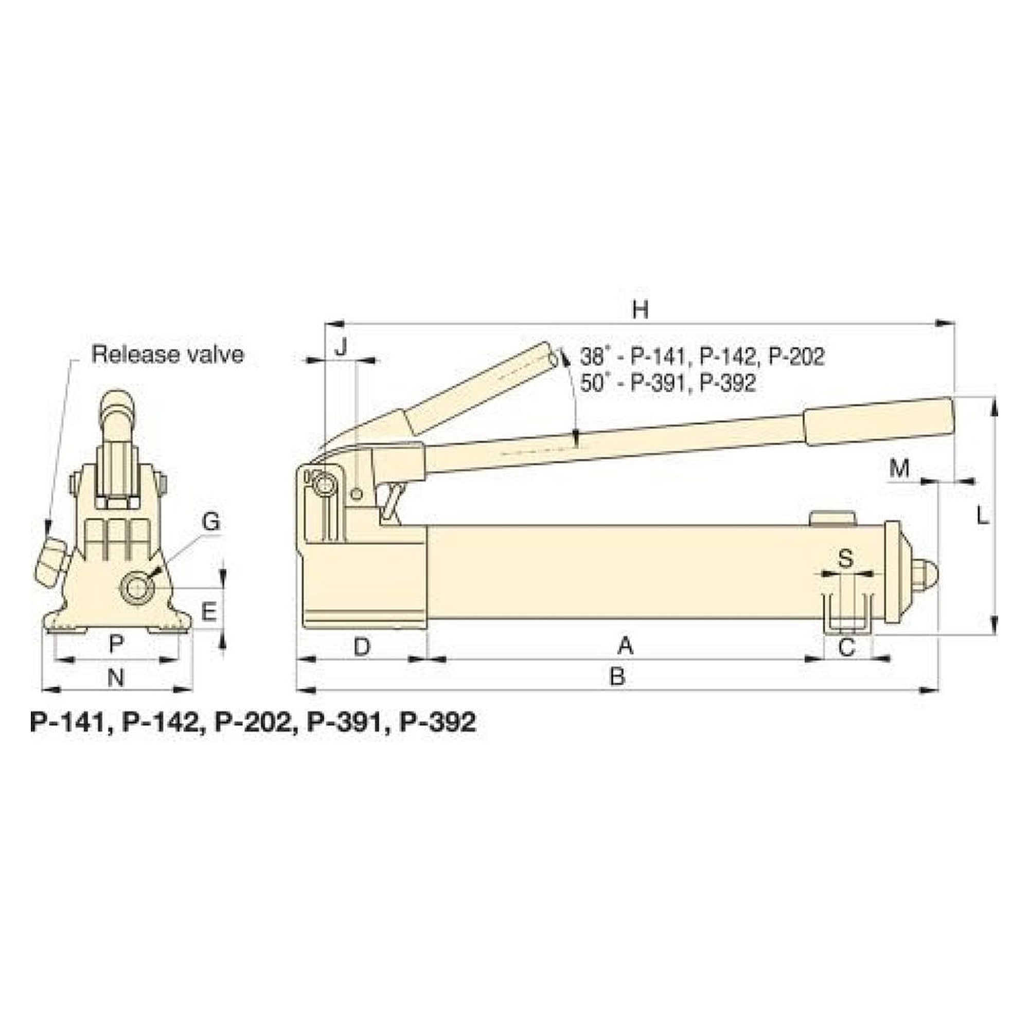 Lightweight Hydraulic Hand Pump, Two Speed, 327 cm³ - Enerpac P142