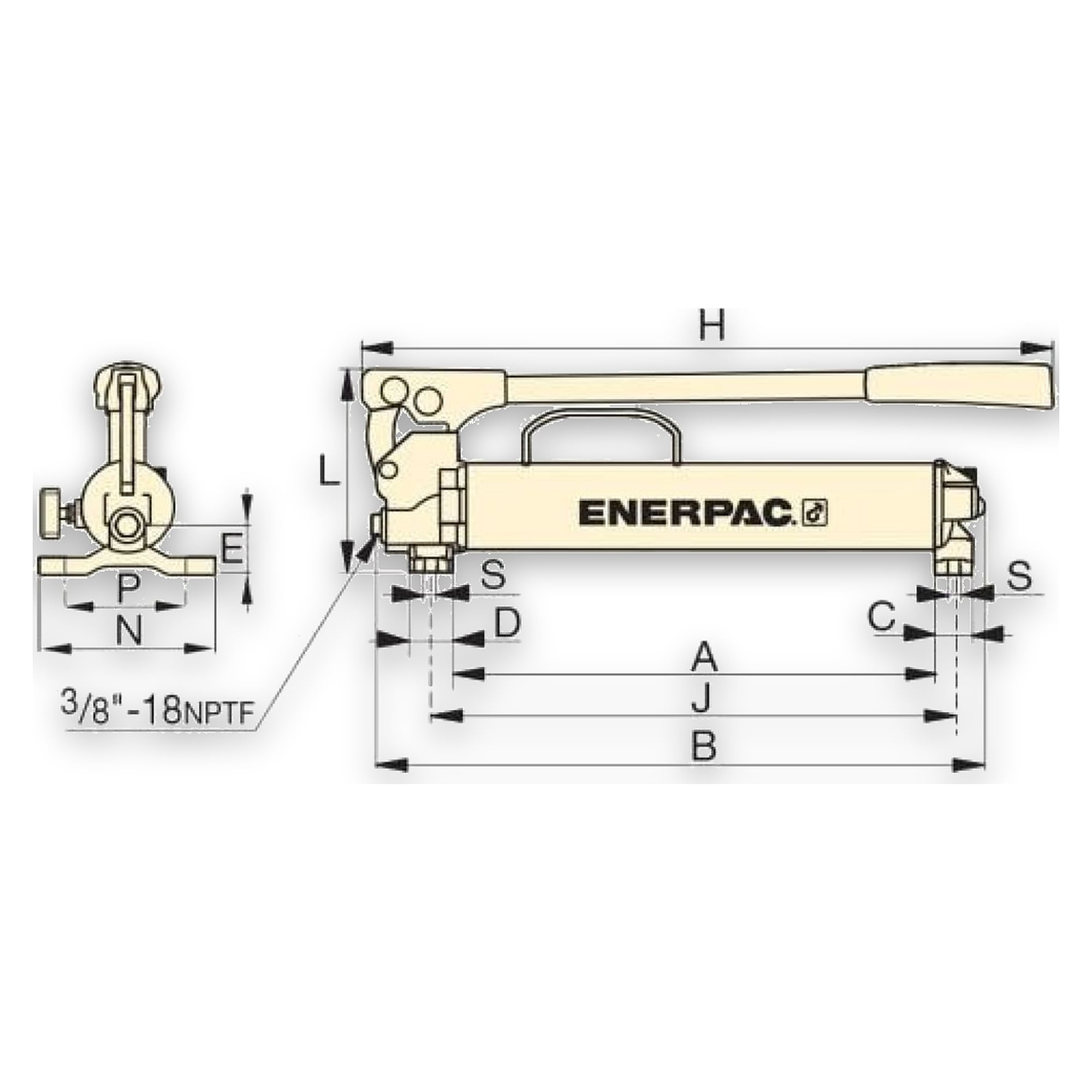 Low Pressure Hydraulic Hand Pump, Single Speed, 360 cm³ - Enerpac P18