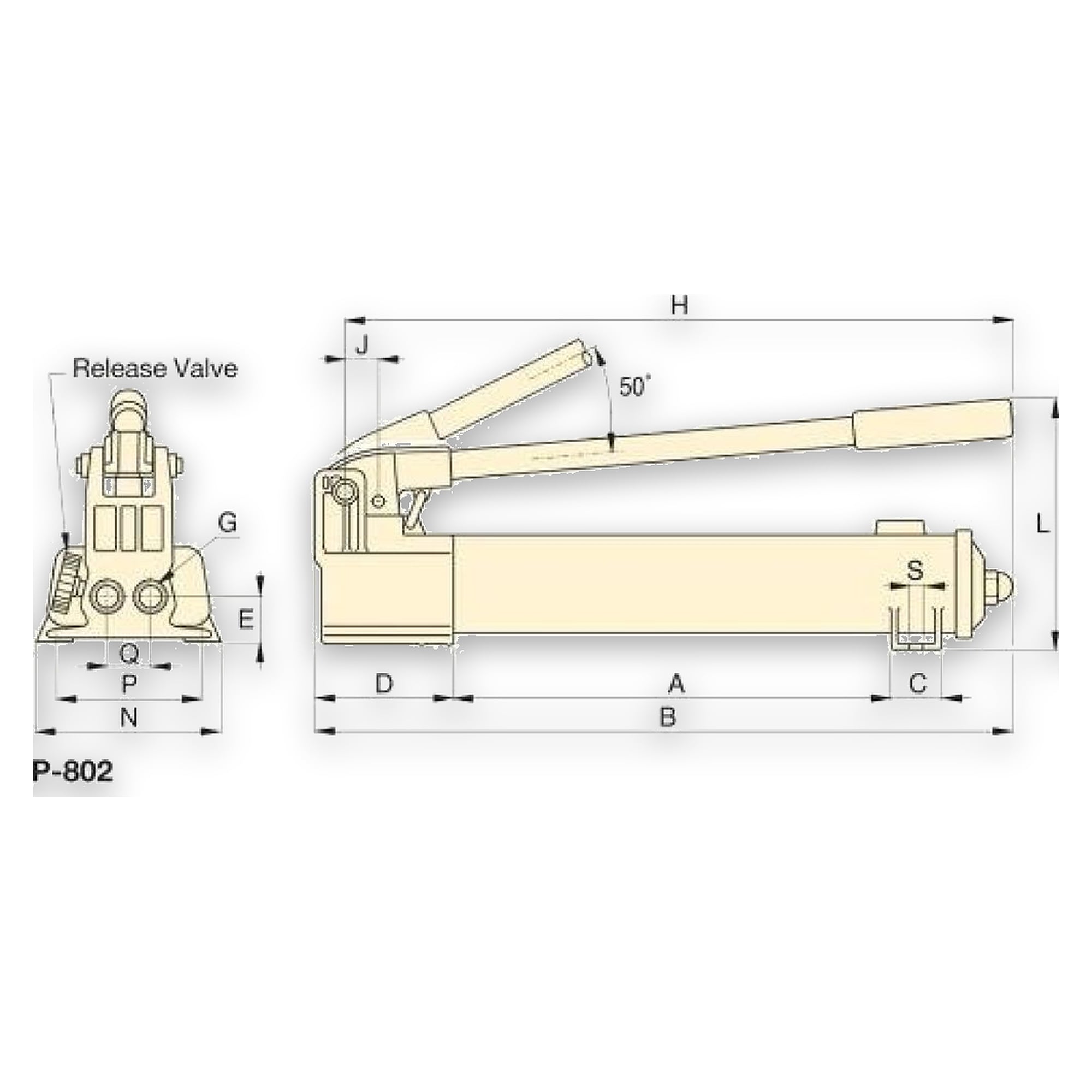 Lightweight Hydraulic Hand Pump, Two Speed, 2540 cm³ - Enerpac P802