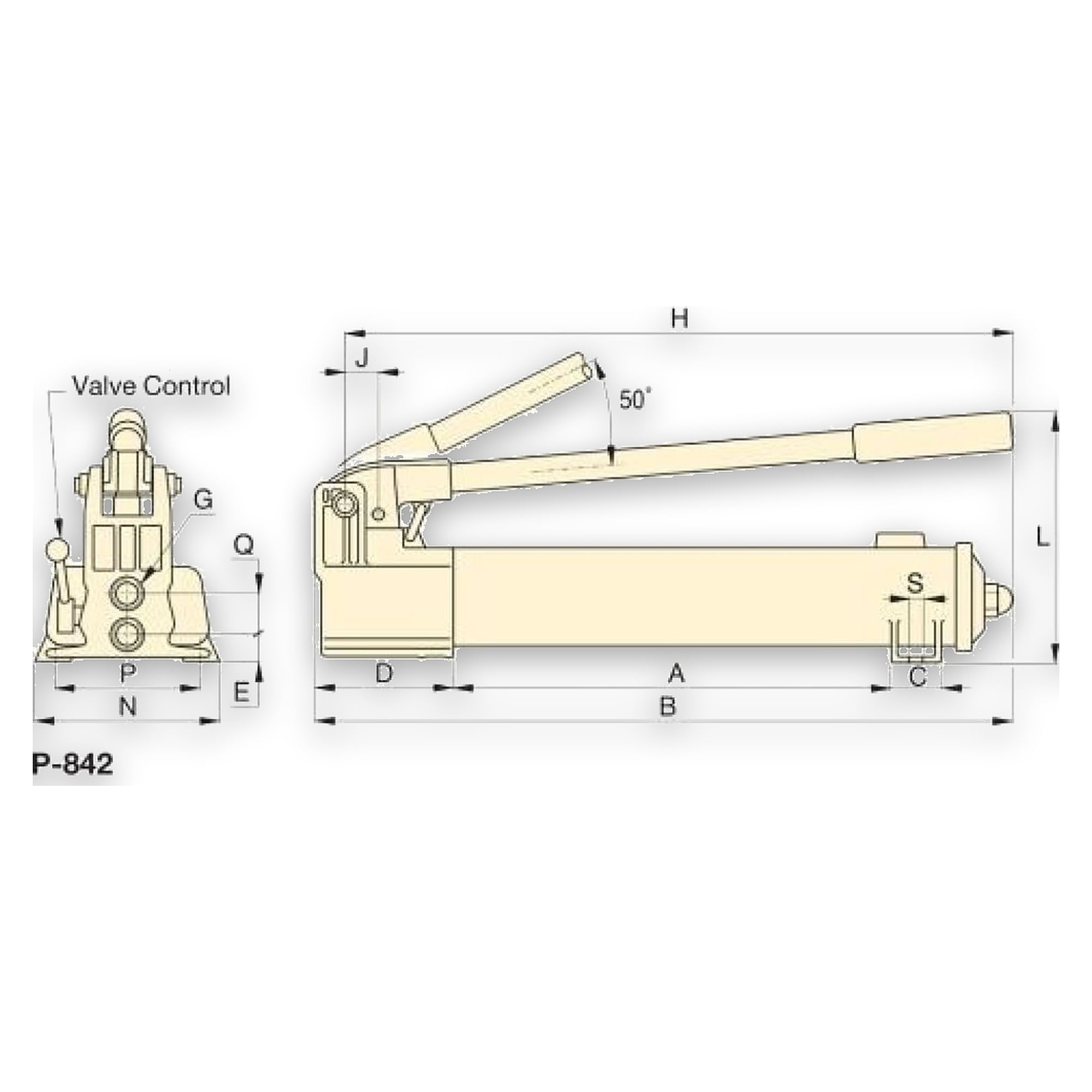 Lightweight Hydraulic Hand Pump, Two Speed, 2540 cm³ - Enerpac P842