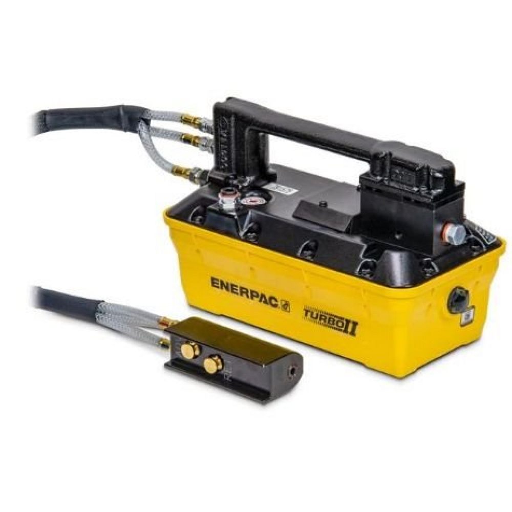 Enerpac PARG1102N, Turbo II Lufthydraulische Pumpen, 3/3 Handbetätigtes Ventil mit Kabelfern bedienung, 2081 cm3 Nutzbares Ölvolumen, für den Einsatz mit einfachwirkenden Zylindern 