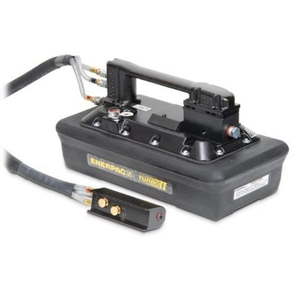 Enerpac PARG1105N, Turbo II Lufthydraulische Pumpen, 3/3 Handbetätigtes Ventil mit Kabelfern bedienung, 3770 cm3 Nutzbares Ölvolumen, für den Einsatz mit einfachwirkenden Zylindern 