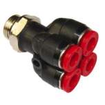 Norgren C02950618. Quadruple Y Adaptor - taper