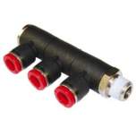 Norgren C0H510418. Pneufit C - triple banjo codo giratorio; BSP cónica