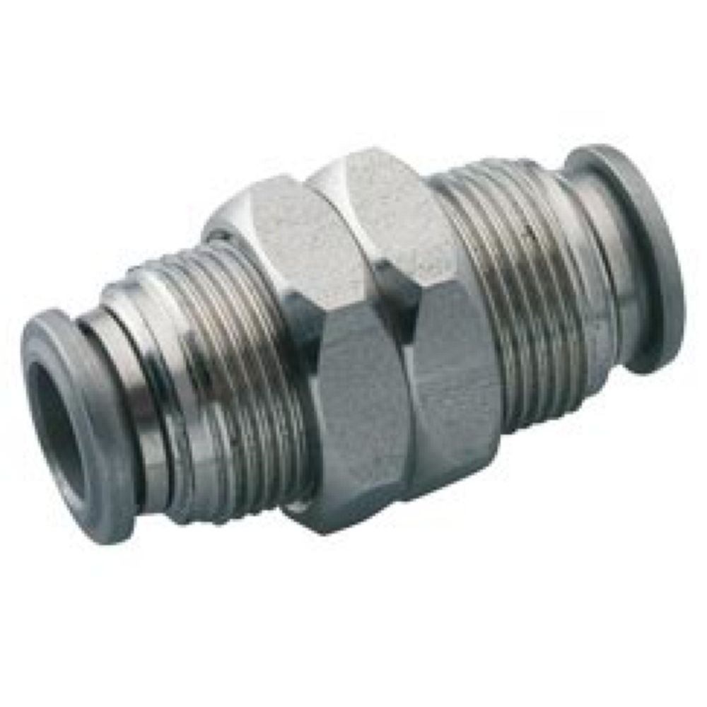 Norgren S00290400. Racores en acero inoxidable Pneufit S - conector pasatabiques, tubo a tubo