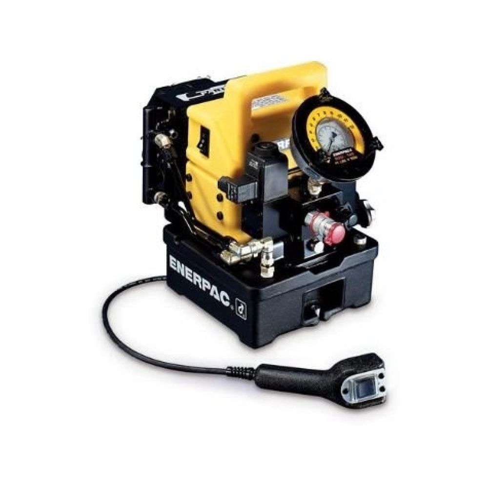 Enerpac PMU10442Q, Zweistufig, Tragbare, Hydraulische Elektro-Verschraubungspumpen mit Wärmetauscher, 3,8 liters Nutzbares Ölvolumen, 230V, für drehmomentschlüssel S- und W-Serie