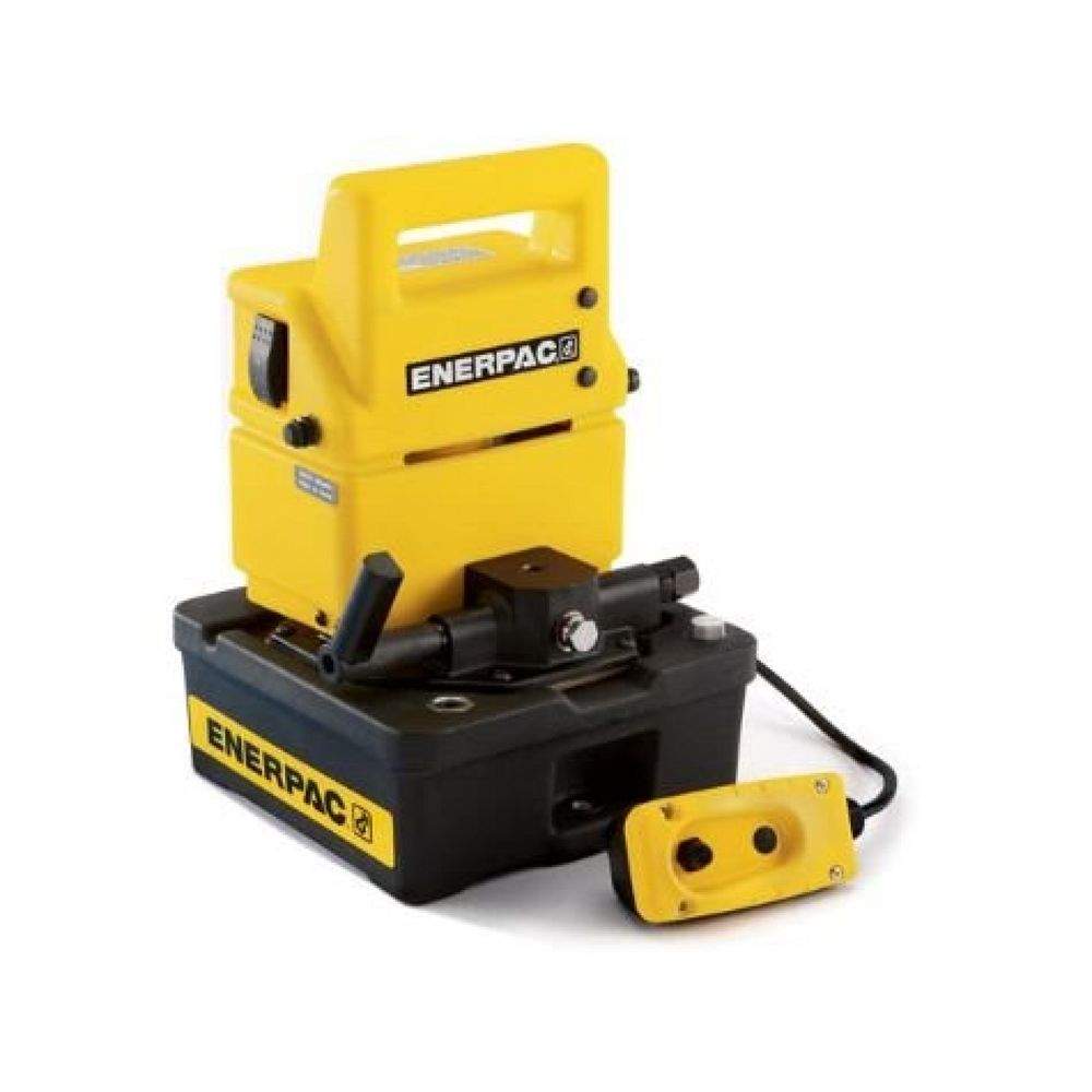 Enerpac PUJ1200E, Zweistufig, Kompakt Hydraulische Elektropumpen, 3/2 Handventil, 230V, für den Einsatz mit einfachwirkenden Zylindern 