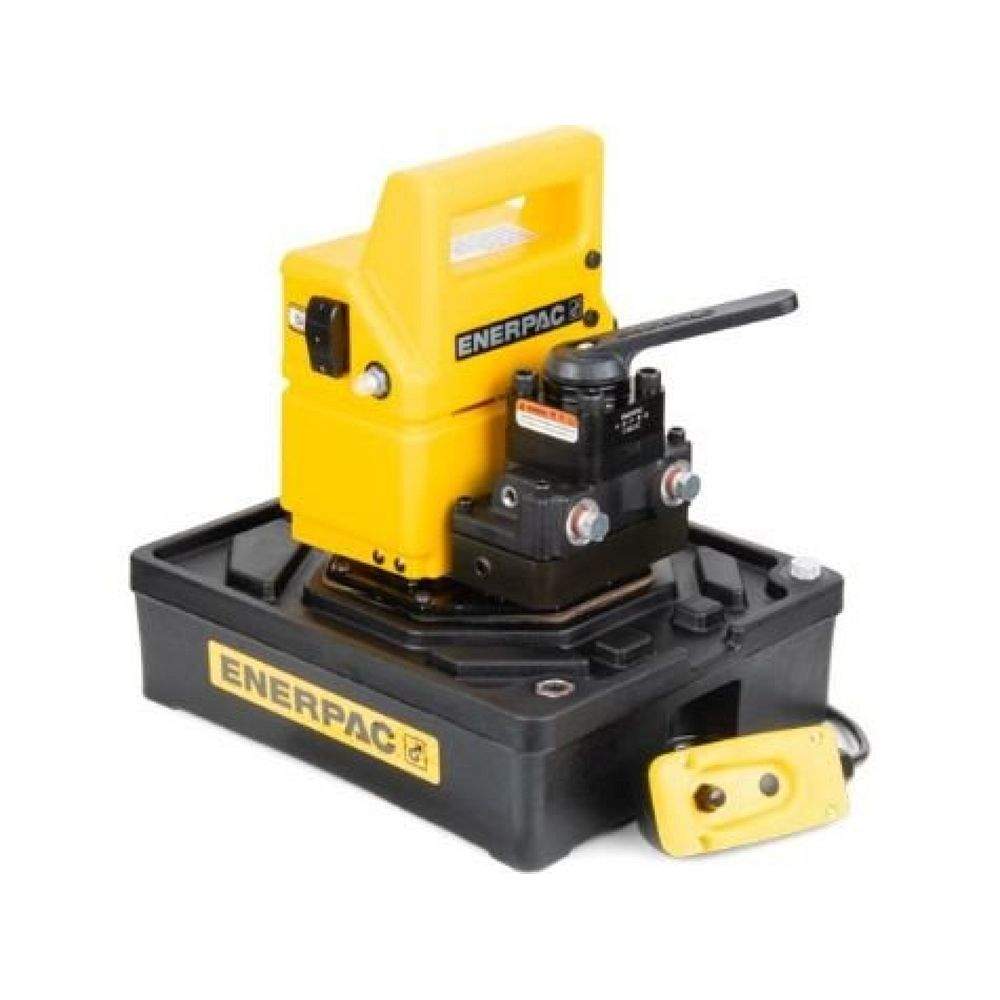 Enerpac PUJ1401E, Zweistufig, Kompakt Hydraulische Elektropumpen, 4/3 Handventil, 230V, für den Einsatz mit doppeltwirkenden Zylindern