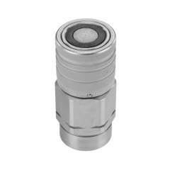 Stauff 6100177465. Push To Connect Coupling Nominal Size: 16 Female Body w/ Valve 1-1/16-12 UNF NBR + PTFE Sealing Steel Zinc/Nickel Plated NBR+PTFE sealing