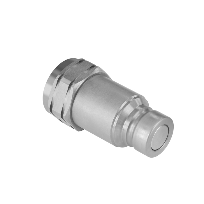 Stauff 6100149574. Push To Connect Coupling Nominal Size: 06 Male Tip w/ Valve G1/4 NBR + PU + PTFE Sealing Steel Zinc/Nickel Plated NBR+PU+PTFE sealing