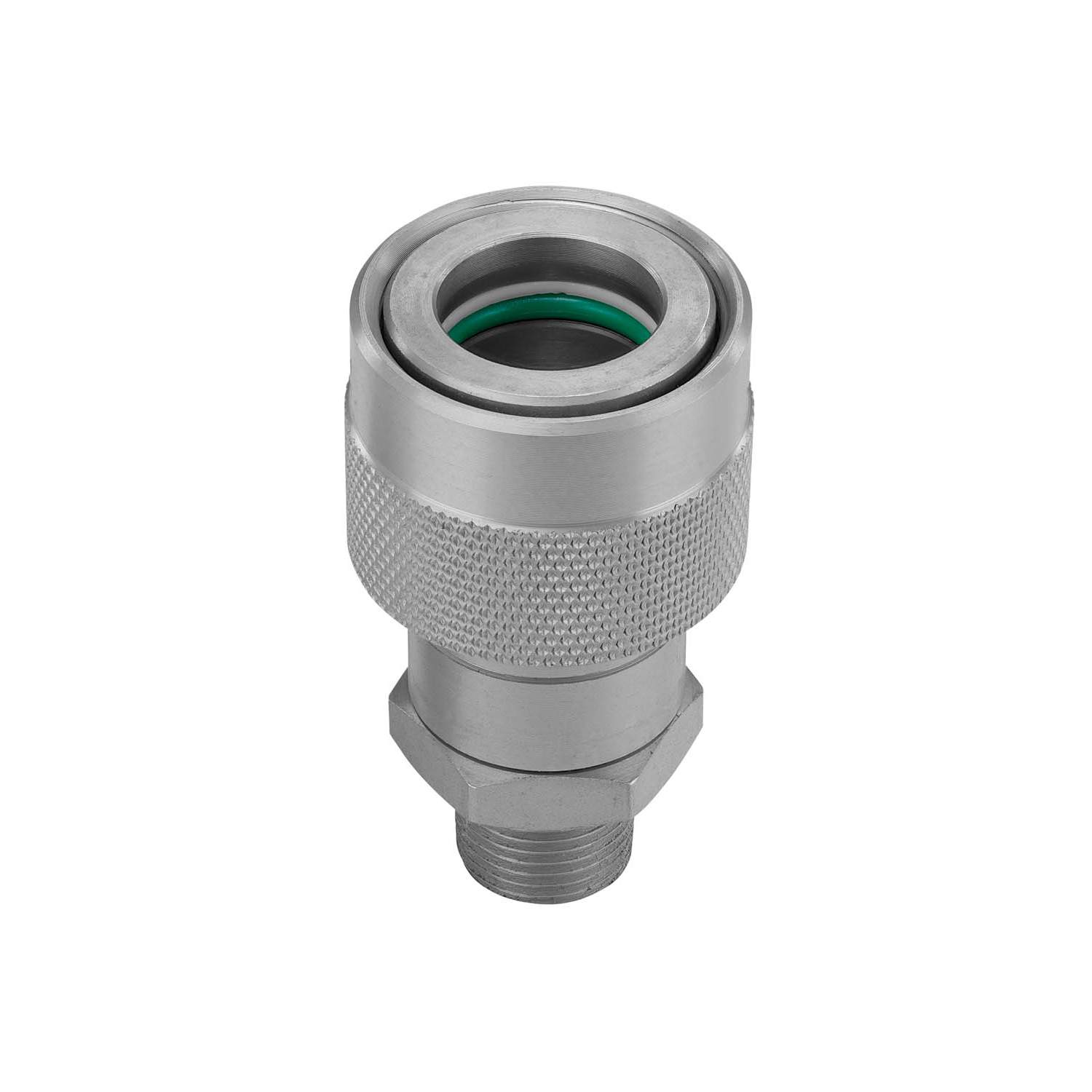 Stauff 6100160604. Quick Release Coupling Screw to Connect High Pressure Ball Female Size 06 1/4 NPTF Male Carbon Steel NBR+PU+PTFE sealing