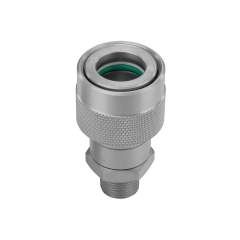 Stauff 6100160604. Quick Release Coupling Screw to Connect High Pressure Ball Female Size 06 1/4 NPTF Male Carbon Steel NBR+PU+PTFE sealing