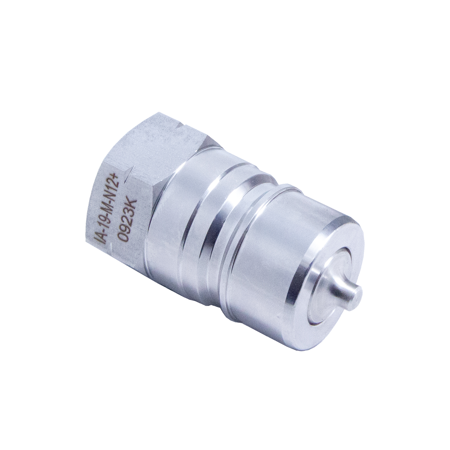 Stauff 6100240767. Quick Release Coupling ISO A Male Size 12 1/2 NPT Female Viton Seal 316 Stainless Steel Max Working Pressure: 300 Bar
