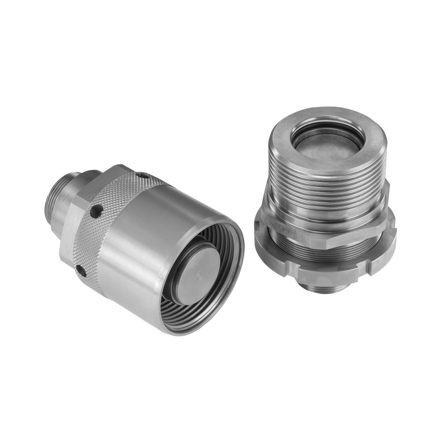Stauff 6100069770. Flat-Face Screw-to-Connect Tube Coupling Female Body Nom. Size: DN 12 Connection: 15 L with Plastic Dust Protection Colour: blue Steel, Zinc/Nickel Coated NBR+PU+PTFE sealing