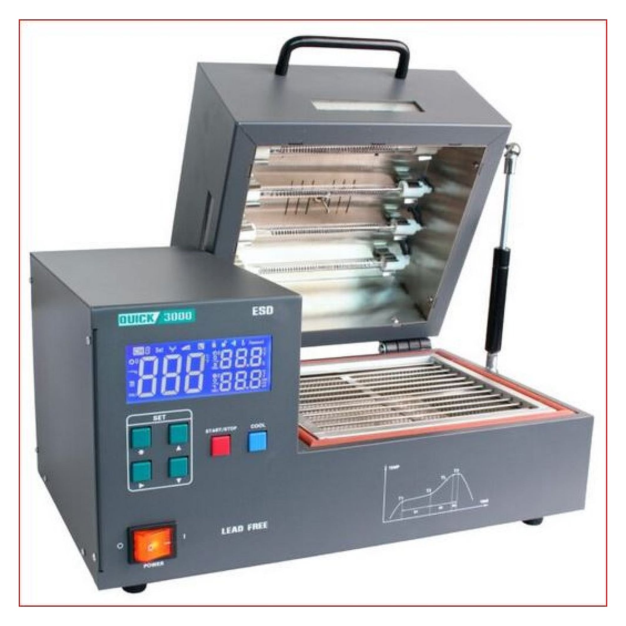 Re-Balling Reflow-Ofen 1600W, 50-300°C, sensorgeregelt - Quick 3000
