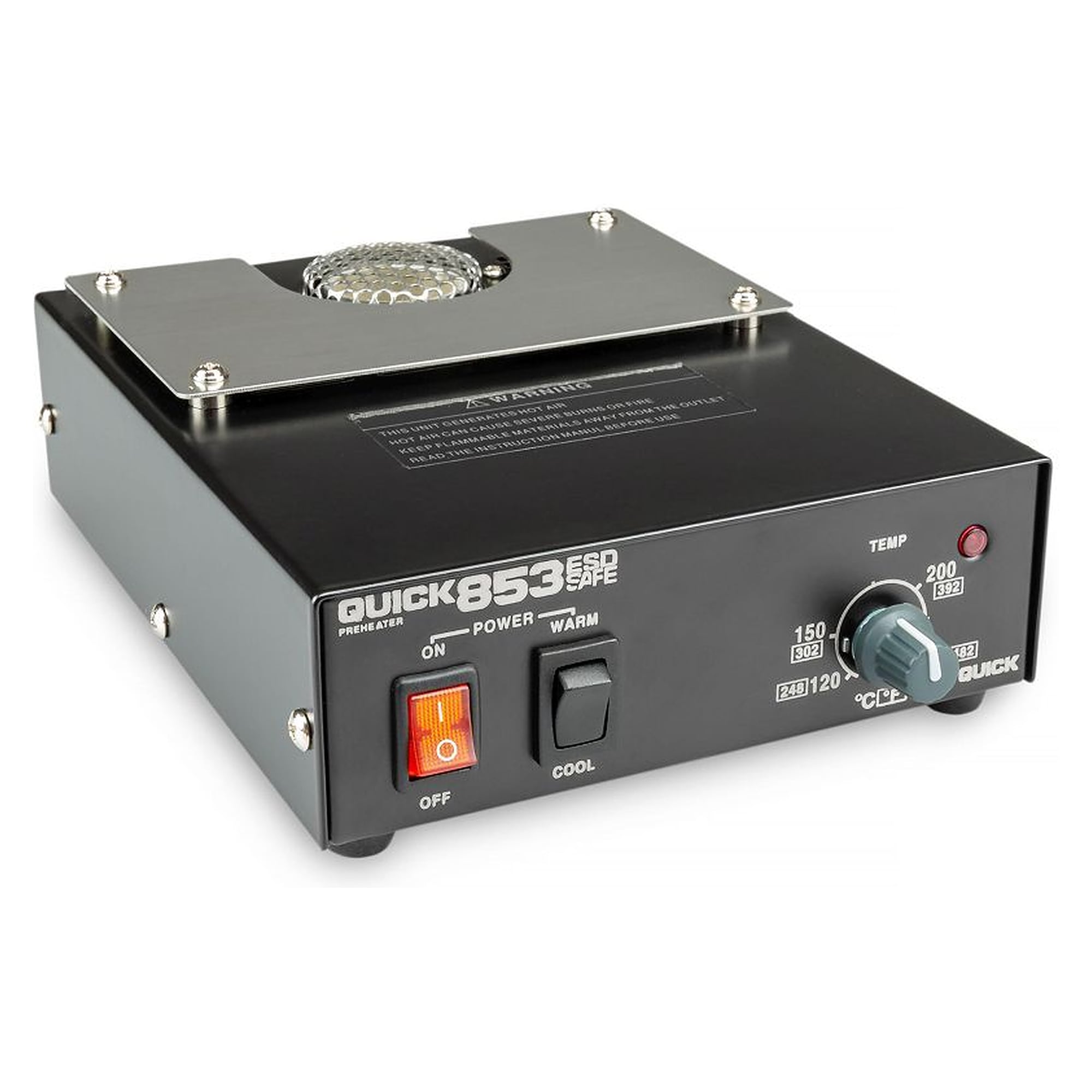 Punktuelle Heißluft-Heizplatte geregelt 460W, 120-250°C - Quick 853